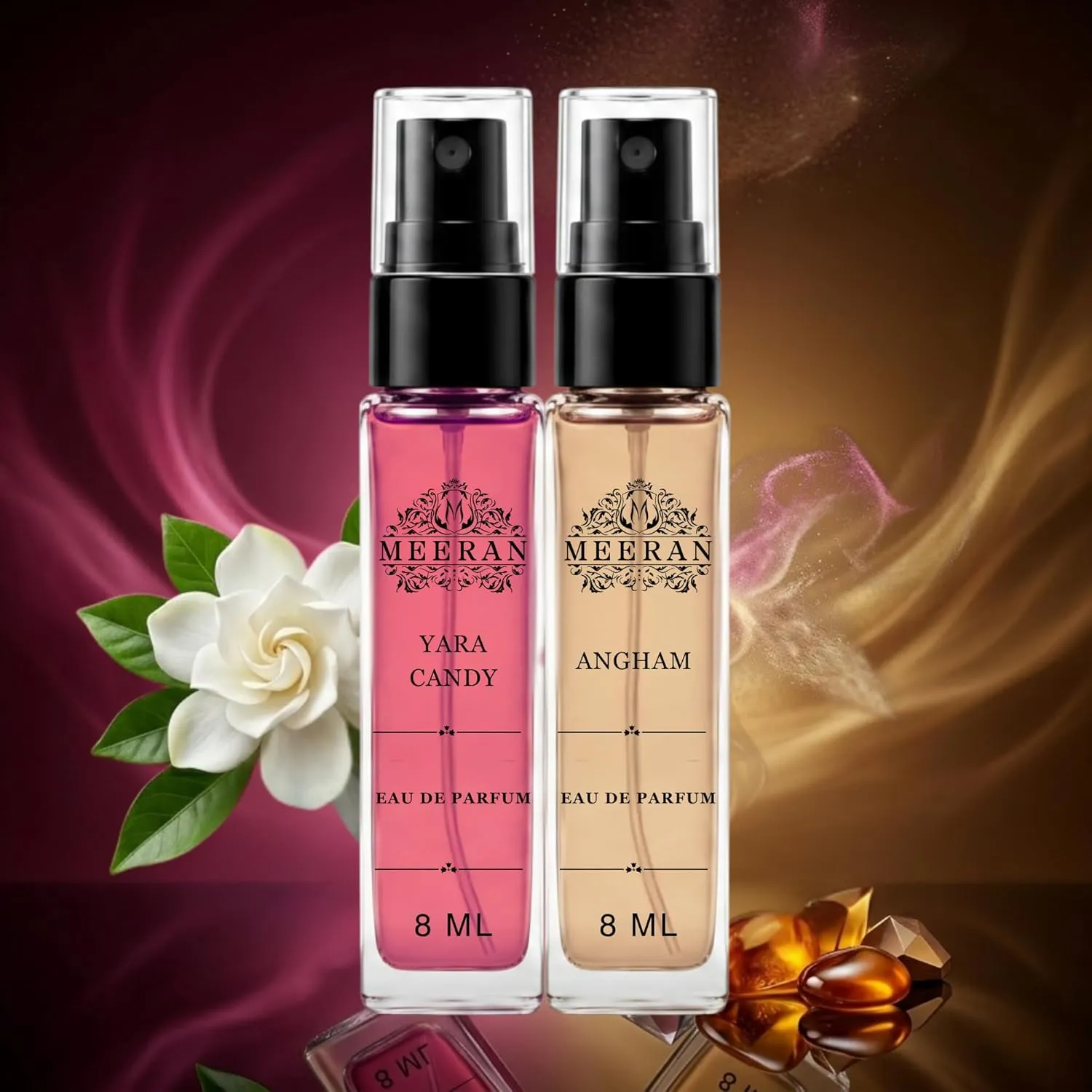  Yara Candy & Angham (2×8ml) | Perfume Combo Gift For Women | Premium Long Lasting Fragrance | Mini Travel Perfume